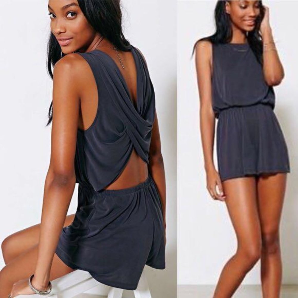 UO Silence + Noise Knit Twist-Back Romper